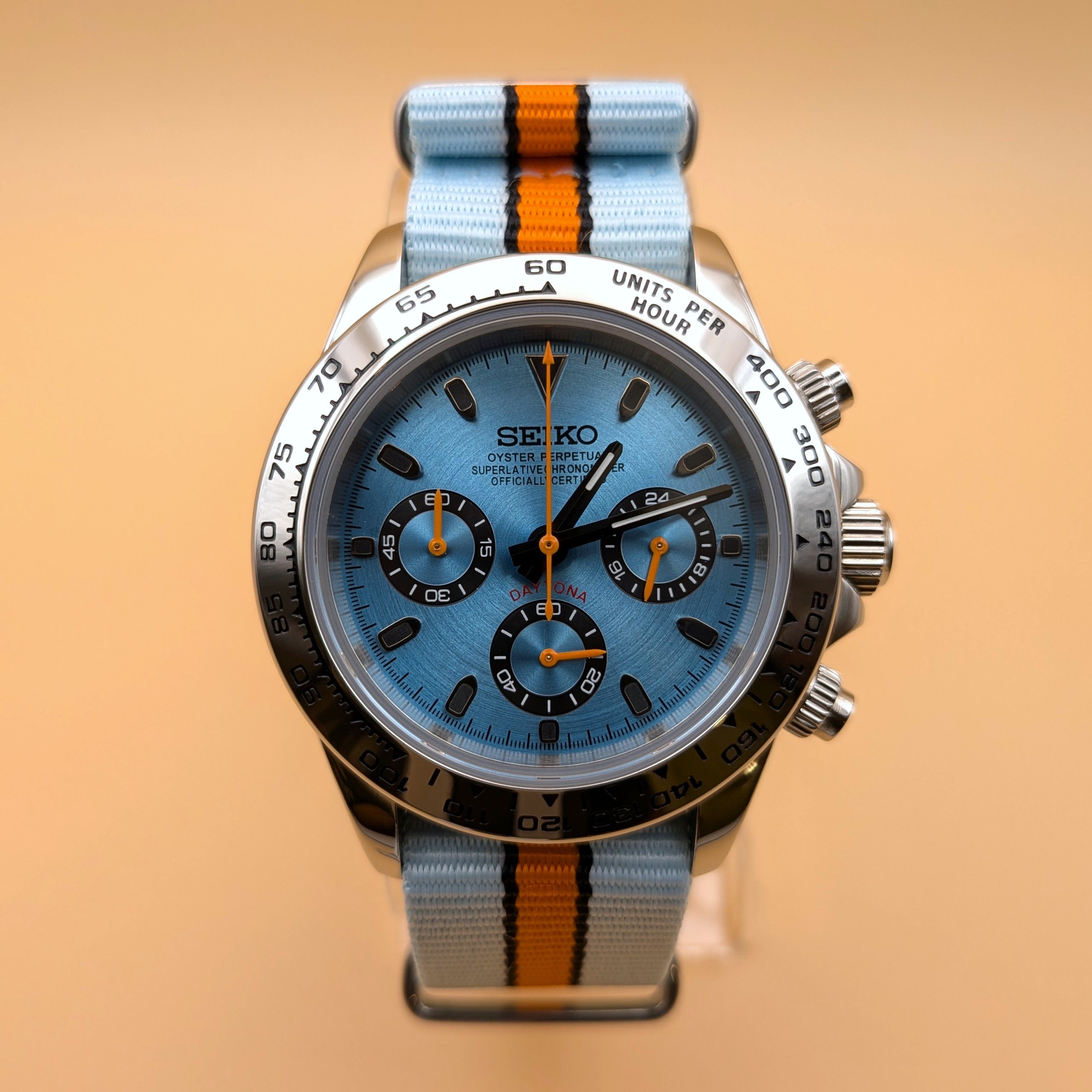 Blue Dial & Silver Bezel | Gulf Racing Colorway | Seiko VK63 Movement