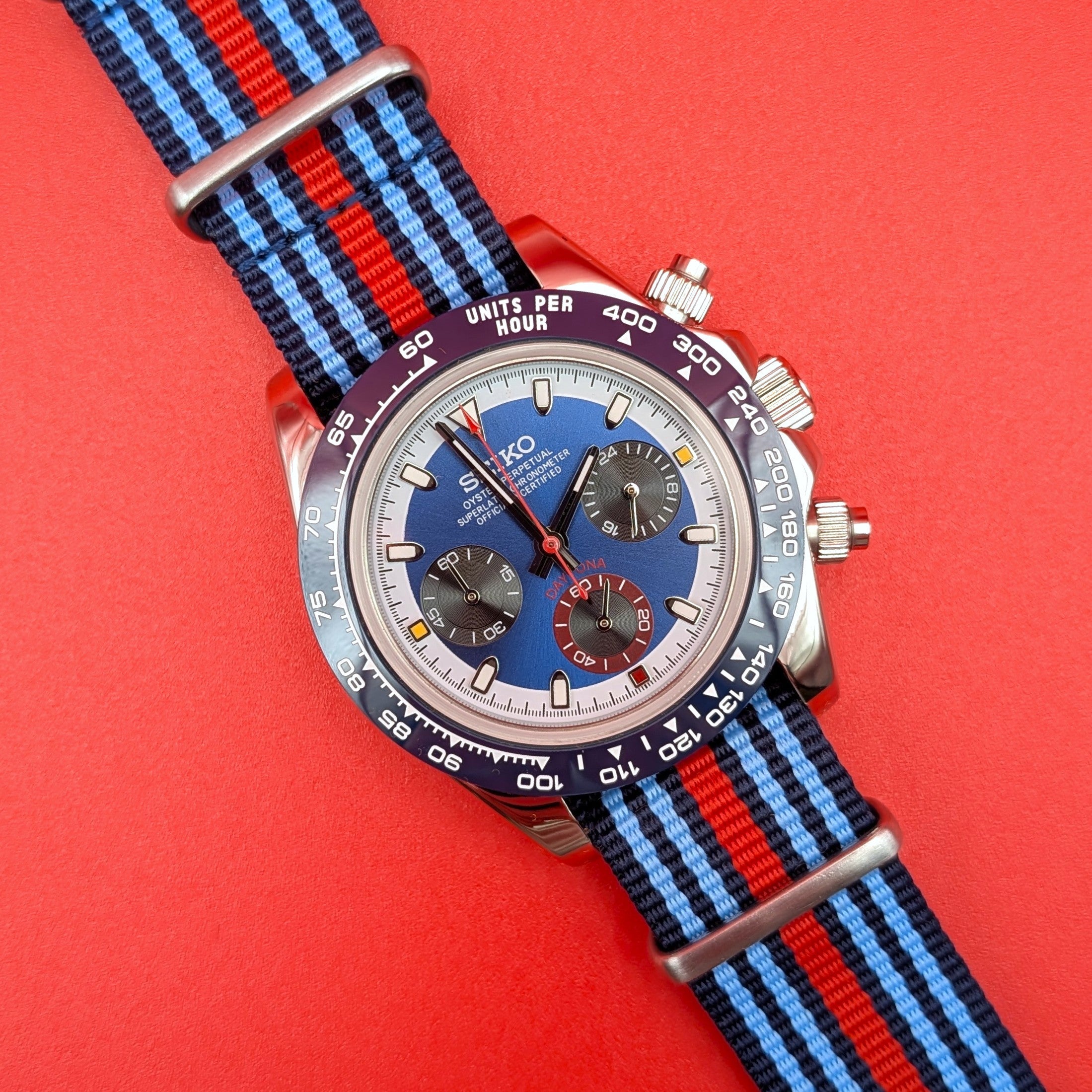 Blue Dial & Blue Bezel | Martini Colorway | Seiko VK63 Movement