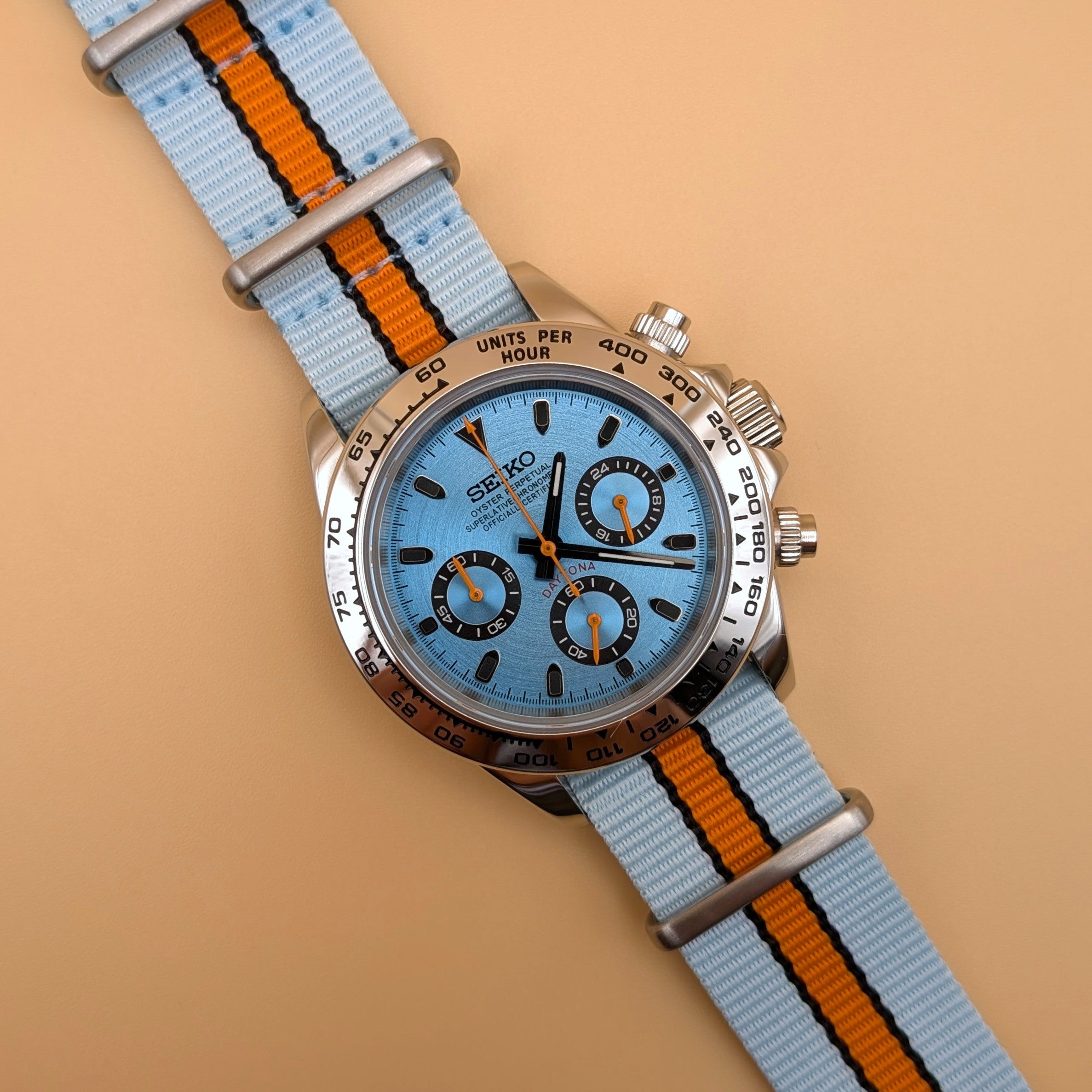 Blue Dial & Silver Bezel | Gulf Racing Colorway | Seiko VK63 Movement
