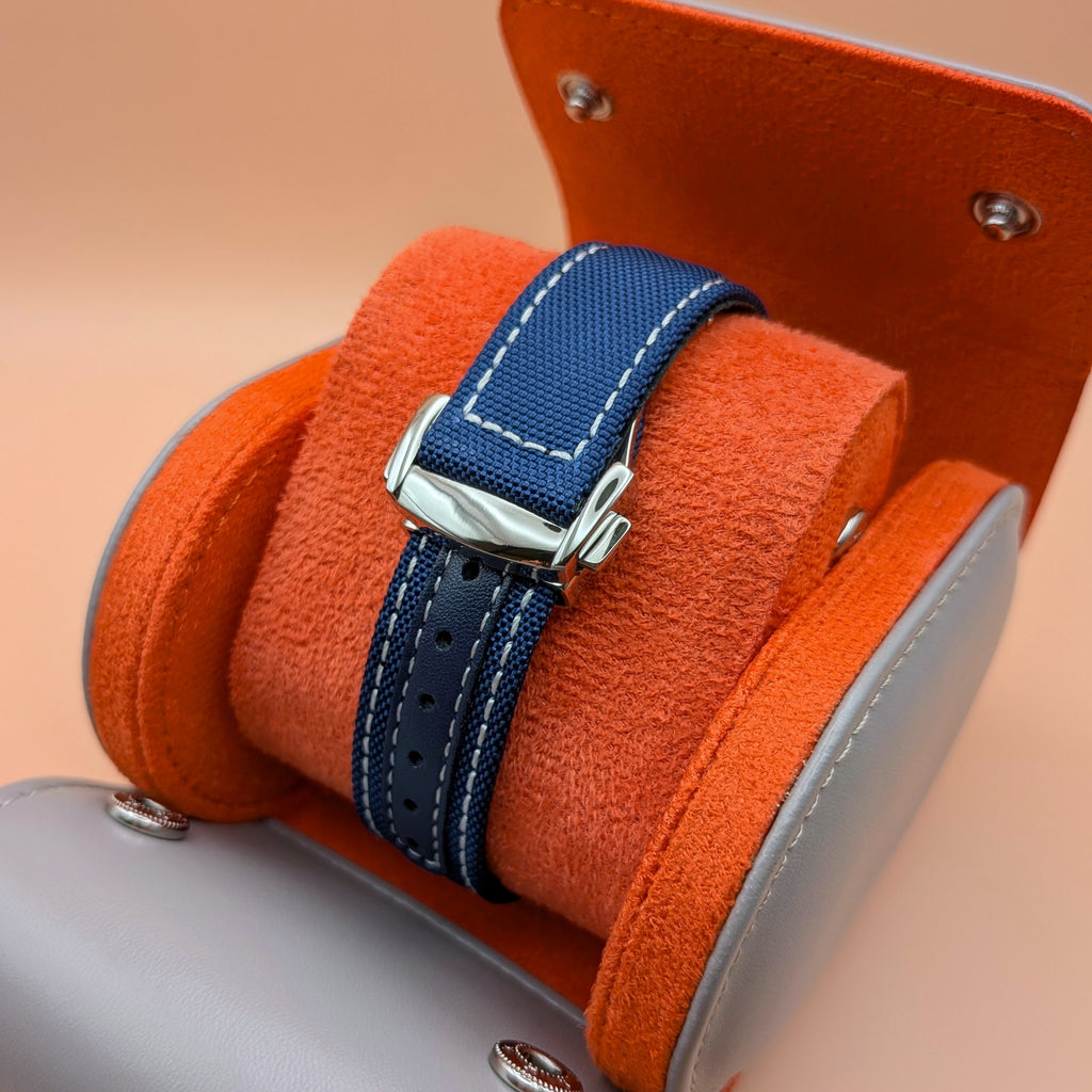 White Dial & Blue Bezel | Blue Strap | Seiko VK63 Movement