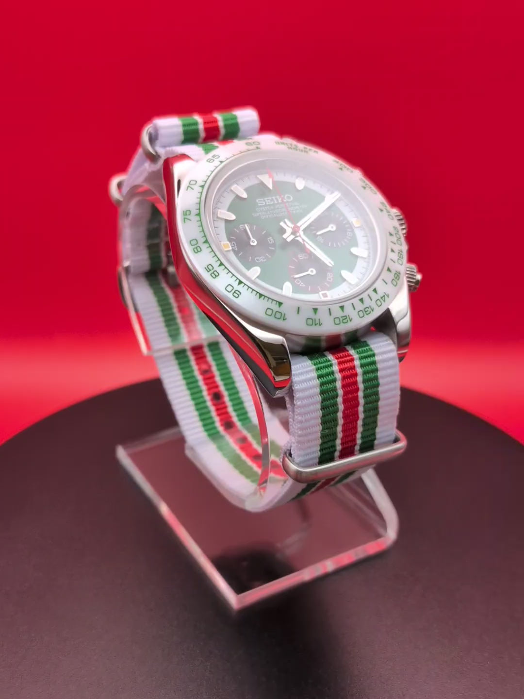 Green Dial & White Bezel | Rally Colorway | Seiko VK63 Movement